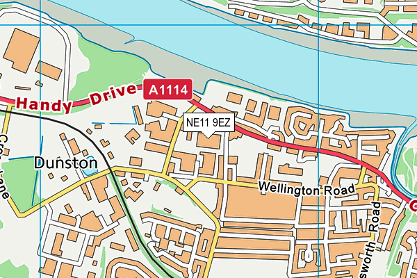 NE11 9EZ map - OS VectorMap District (Ordnance Survey)