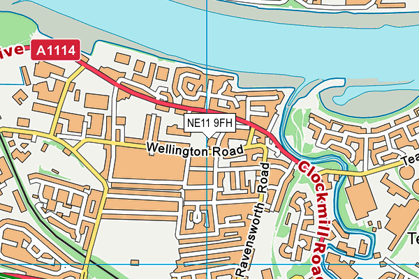 NE11 9FH map - OS VectorMap District (Ordnance Survey)