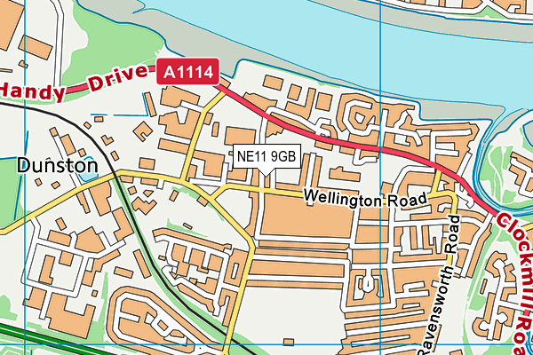 NE11 9GB map - OS VectorMap District (Ordnance Survey)