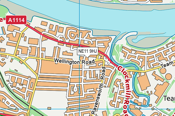 NE11 9HJ map - OS VectorMap District (Ordnance Survey)