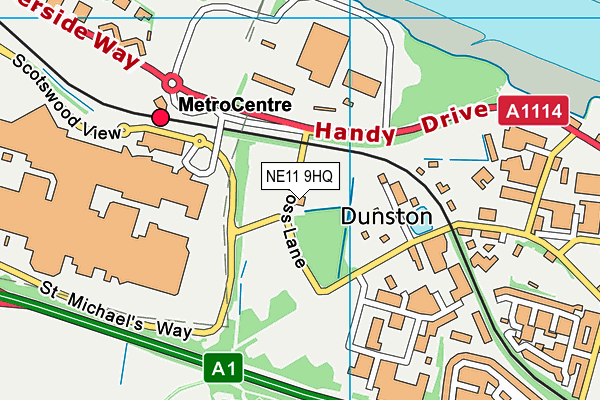 NE11 9HQ map - OS VectorMap District (Ordnance Survey)