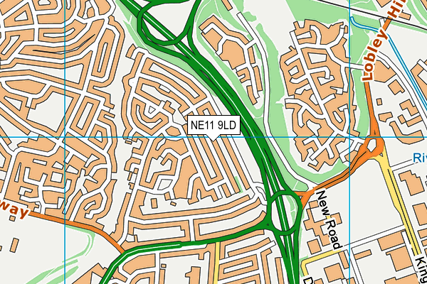 NE11 9LD map - OS VectorMap District (Ordnance Survey)