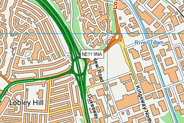 NE11 9NA map - OS VectorMap District (Ordnance Survey)