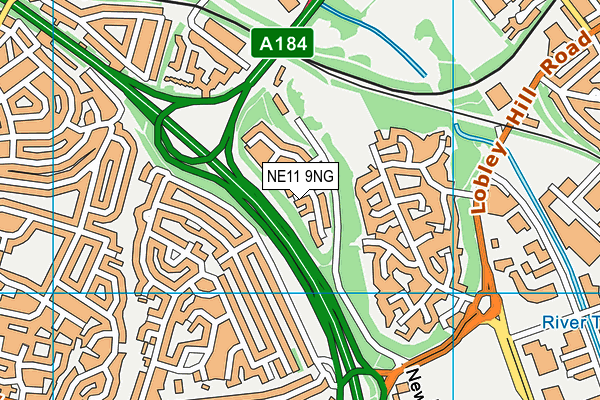 NE11 9NG map - OS VectorMap District (Ordnance Survey)