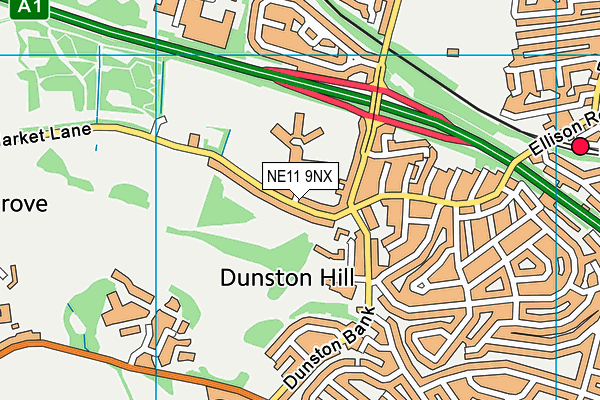Dunston Hill Community Primary School map (NE11 9NX) - OS VectorMap District (Ordnance Survey)