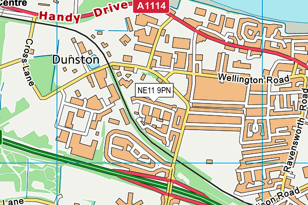 NE11 9PN map - OS VectorMap District (Ordnance Survey)