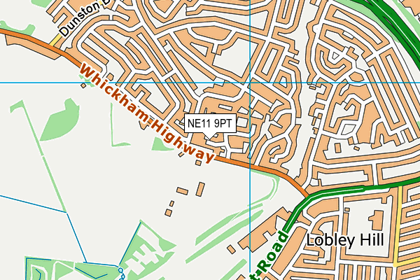 NE11 9PT map - OS VectorMap District (Ordnance Survey)