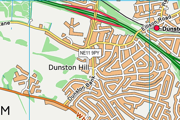 Dunston Leisure Centre map (NE11 9PY) - OS VectorMap District (Ordnance Survey)