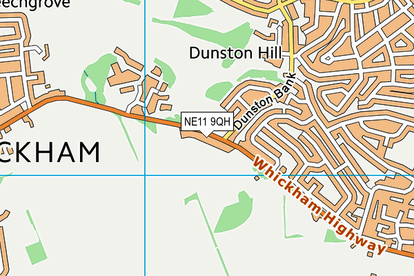 NE11 9QH map - OS VectorMap District (Ordnance Survey)