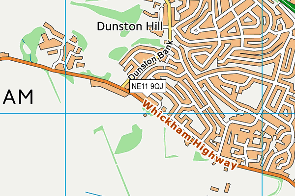 NE11 9QJ map - OS VectorMap District (Ordnance Survey)