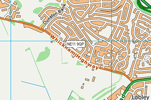 NE11 9QP map - OS VectorMap District (Ordnance Survey)