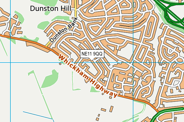 NE11 9QQ map - OS VectorMap District (Ordnance Survey)