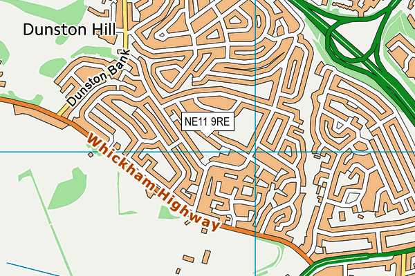 NE11 9RE map - OS VectorMap District (Ordnance Survey)