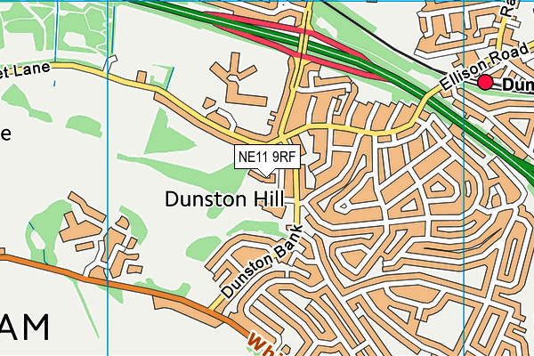 NE11 9RF map - OS VectorMap District (Ordnance Survey)