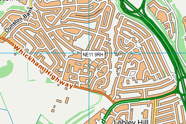 NE11 9RH map - OS VectorMap District (Ordnance Survey)