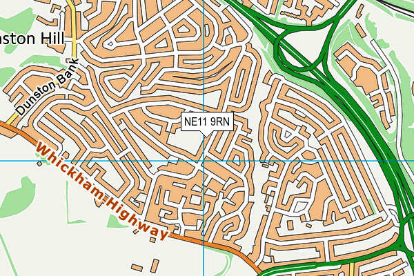NE11 9RN map - OS VectorMap District (Ordnance Survey)