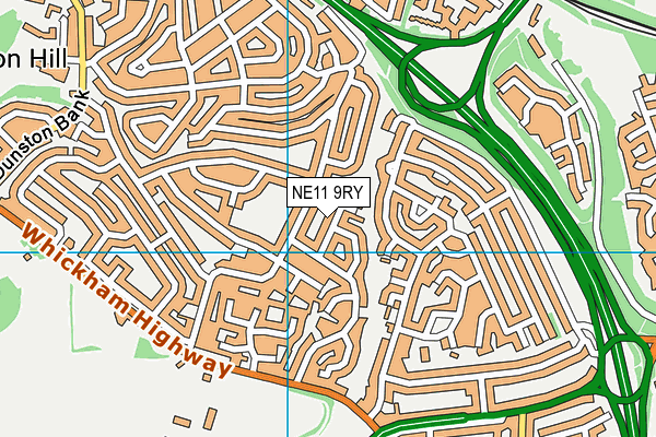 NE11 9RY map - OS VectorMap District (Ordnance Survey)