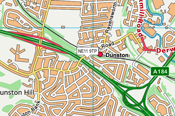 NE11 9TP map - OS VectorMap District (Ordnance Survey)