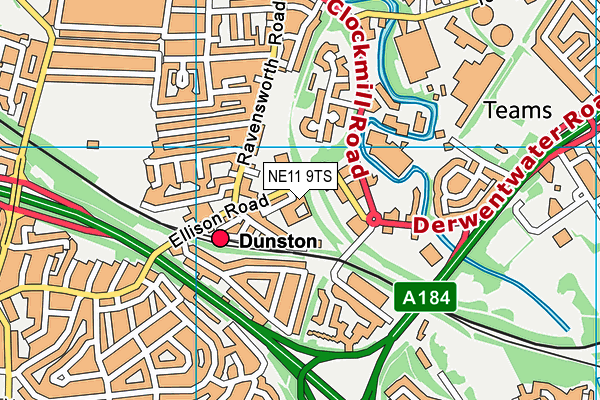 NE11 9TS map - OS VectorMap District (Ordnance Survey)