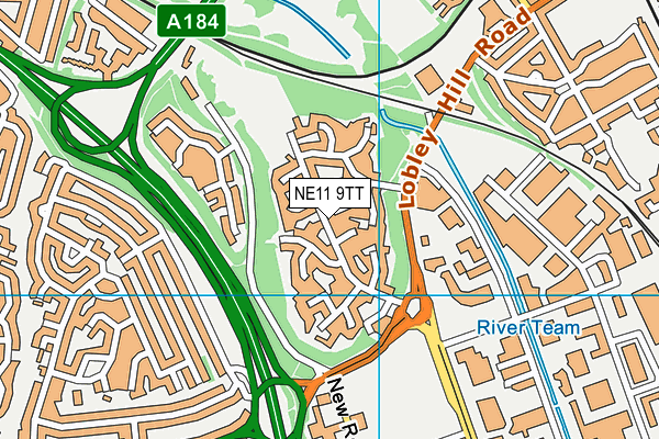 NE11 9TT map - OS VectorMap District (Ordnance Survey)
