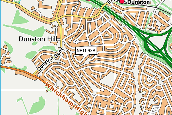 NE11 9XB map - OS VectorMap District (Ordnance Survey)