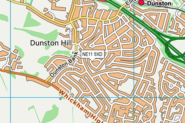 NE11 9XD map - OS VectorMap District (Ordnance Survey)