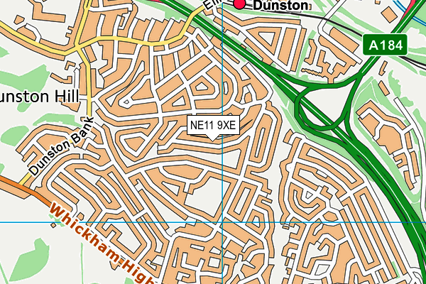 NE11 9XE map - OS VectorMap District (Ordnance Survey)