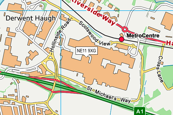 NE11 9XG map - OS VectorMap District (Ordnance Survey)