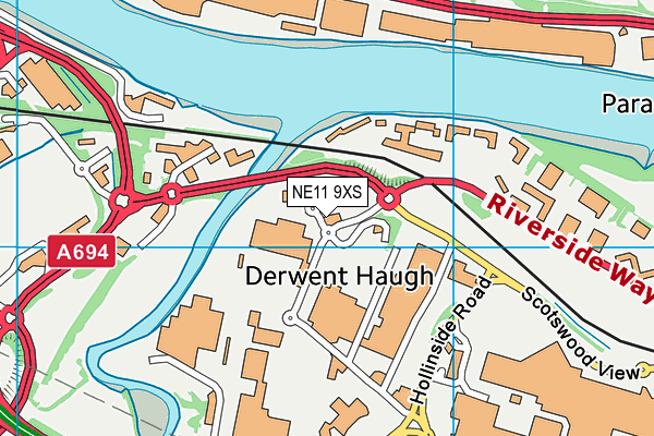 NE11 9XS map - OS VectorMap District (Ordnance Survey)