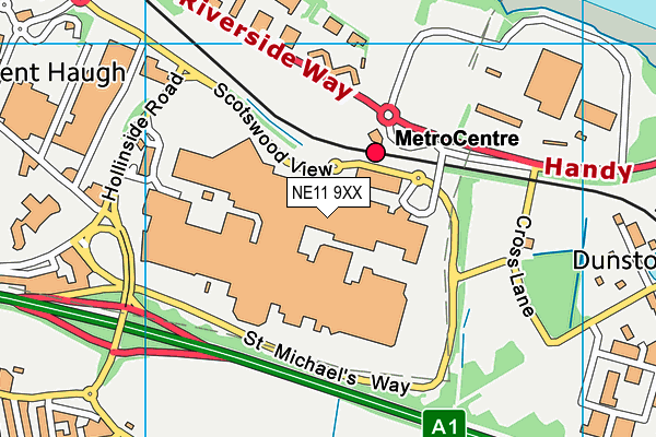 NE11 9XX map - OS VectorMap District (Ordnance Survey)