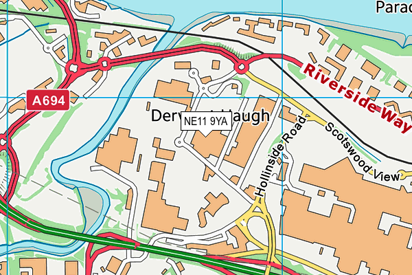 NE11 9YA map - OS VectorMap District (Ordnance Survey)