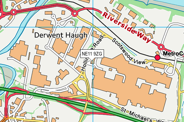 NE11 9ZG map - OS VectorMap District (Ordnance Survey)