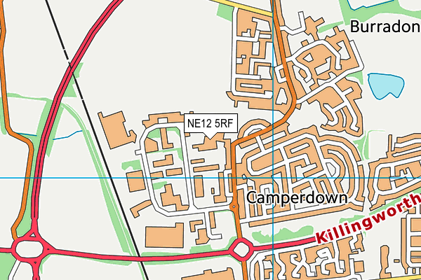 NE12 5RF map - OS VectorMap District (Ordnance Survey)