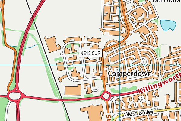 NE12 5UR map - OS VectorMap District (Ordnance Survey)