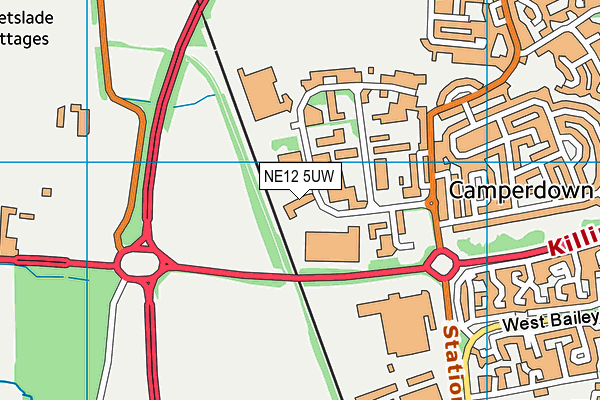 NE12 5UW map - OS VectorMap District (Ordnance Survey)