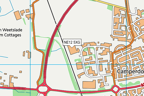NE12 5XG map - OS VectorMap District (Ordnance Survey)