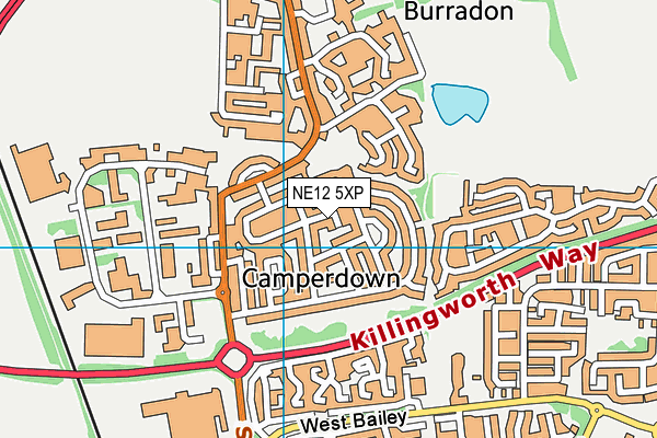 NE12 5XP map - OS VectorMap District (Ordnance Survey)