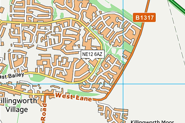 NE12 6AZ map - OS VectorMap District (Ordnance Survey)