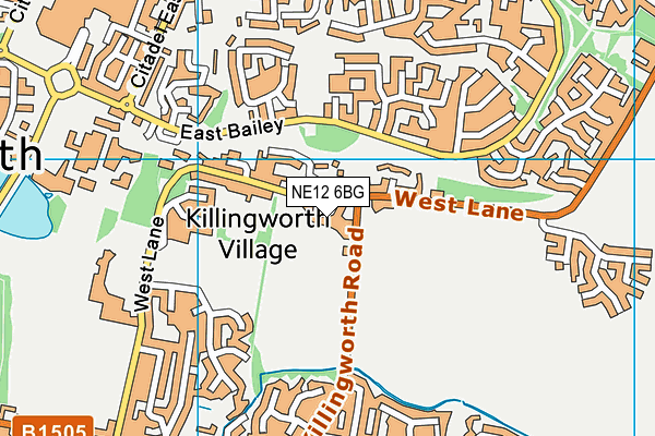 NE12 6BG map - OS VectorMap District (Ordnance Survey)