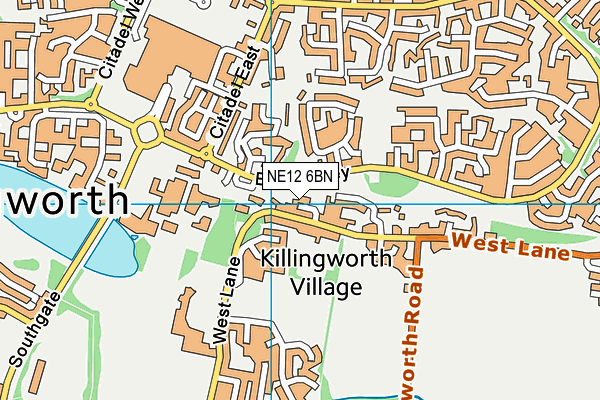 NE12 6BN map - OS VectorMap District (Ordnance Survey)