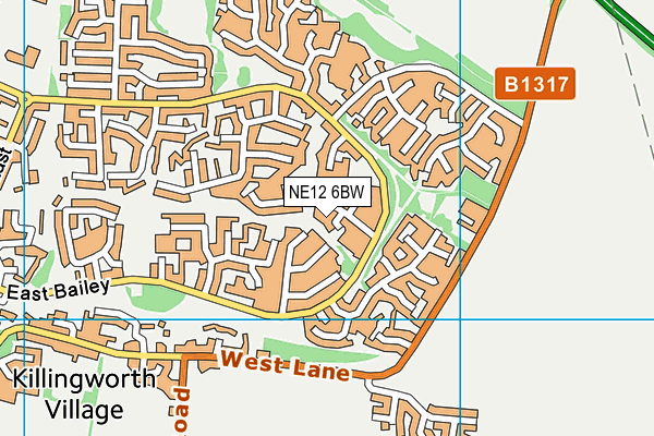 NE12 6BW map - OS VectorMap District (Ordnance Survey)