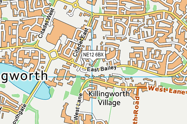 NE12 6BX map - OS VectorMap District (Ordnance Survey)