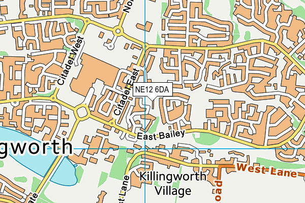 NE12 6DA map - OS VectorMap District (Ordnance Survey)