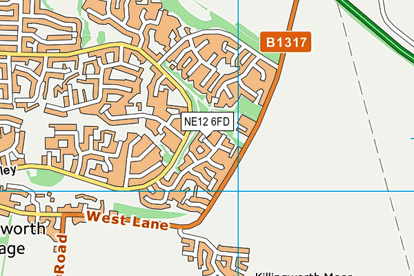 NE12 6FD map - OS VectorMap District (Ordnance Survey)