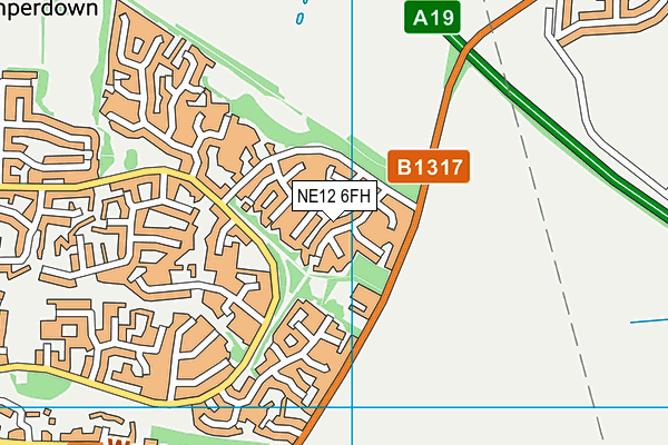 NE12 6FH map - OS VectorMap District (Ordnance Survey)