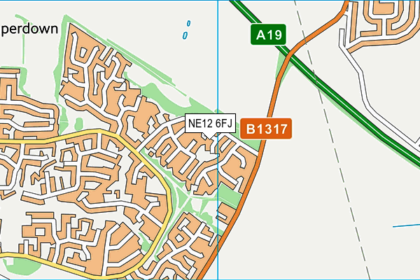 NE12 6FJ map - OS VectorMap District (Ordnance Survey)