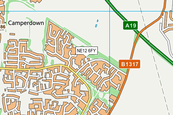 NE12 6FY map - OS VectorMap District (Ordnance Survey)