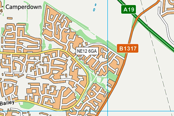 NE12 6GA map - OS VectorMap District (Ordnance Survey)