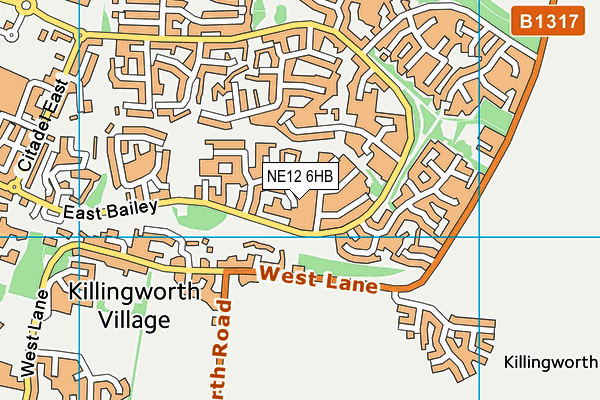 NE12 6HB map - OS VectorMap District (Ordnance Survey)