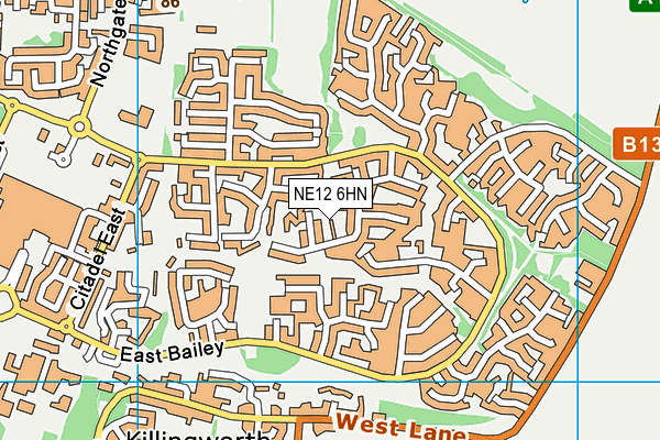 NE12 6HN map - OS VectorMap District (Ordnance Survey)